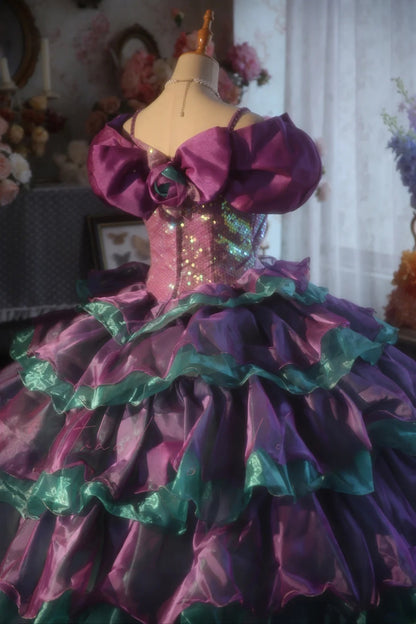 Grape Blue Sweet 16 Dress Ball Gown With Ruffled Tiered Sweet Sixteen Princess Dress RB9392