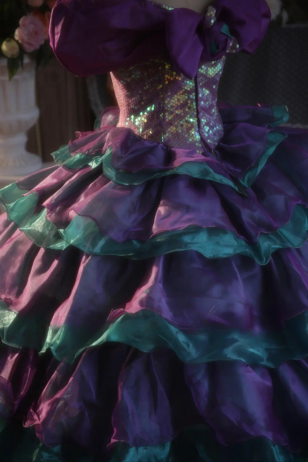 Grape Blue Sweet 16 Dress Ball Gown With Ruffled Tiered Sweet Sixteen Princess Dress RB9392