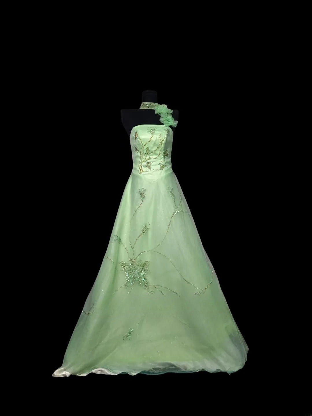 Mint Green Prom Dress Inspo A Line Strapless With Beading Modest Long Formal Party Gown RC0058