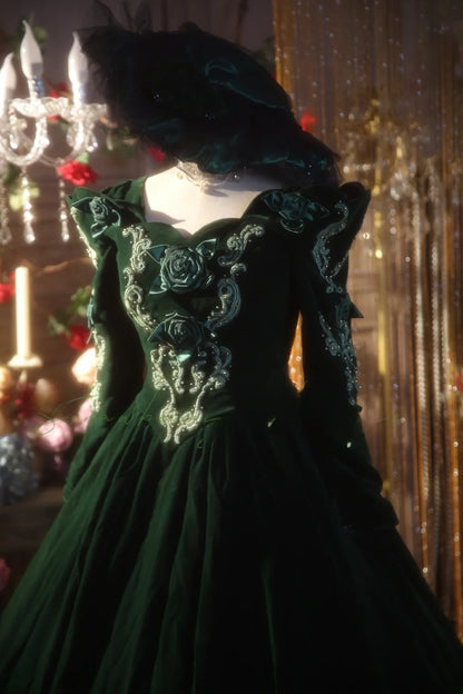 Prom Dress Elegant Ball Gown Sweetheart Dark Green Formal Evening Gown for Graduation Party RB9398