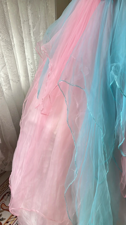 Sweet 15 Quinceanera Dress Ball Gown Halter Blue Pink Tulle With Flower Long 16th Birthday Outfits RC0673