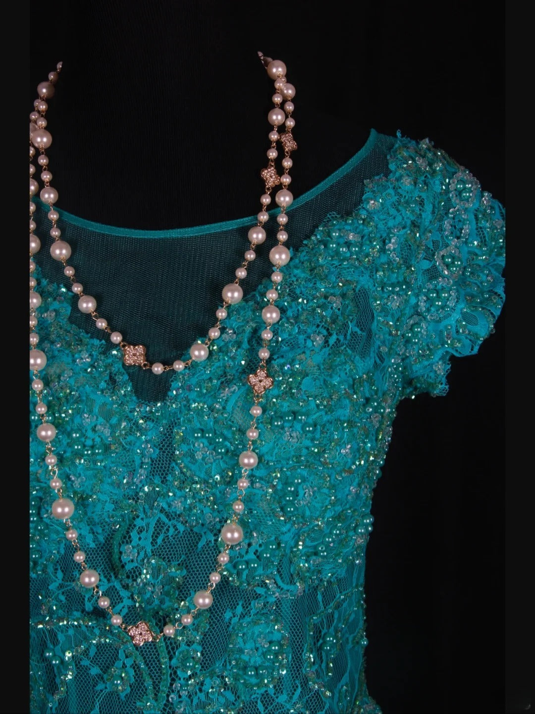 Retro 60s A line High Low Scoop Neck Blue Tulle With Pearls Beads Lace Prom Dresses Inspo 22th Birthday Outfit Formal Gown AS351