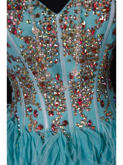 Vintage A line Sweetheart Blue Chiffon With Gold Beads Short 16th Birthday Dress Homecoming Dresses Cocktail Gown AS353