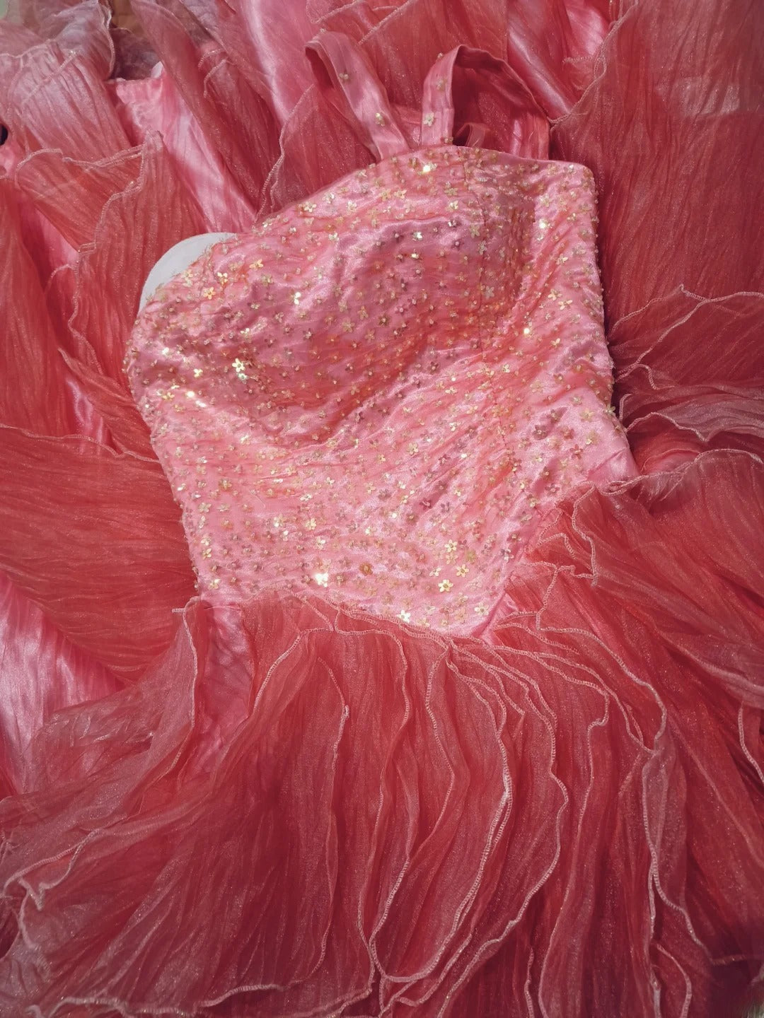 One Shoulder Pink Tiered Layers Tulle Sweet 16 Dress Ball Gown Sweet Sixteen Dress RC0060