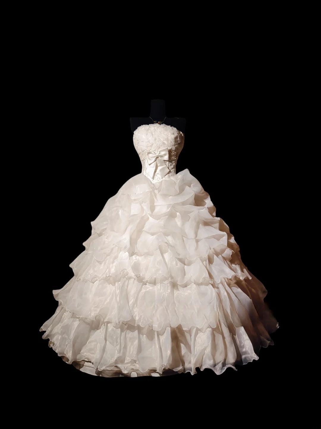 Strapless Ivory Ball Gown Quinceanera Dress, Sweet 15 Birthday Formal Dress RC0060