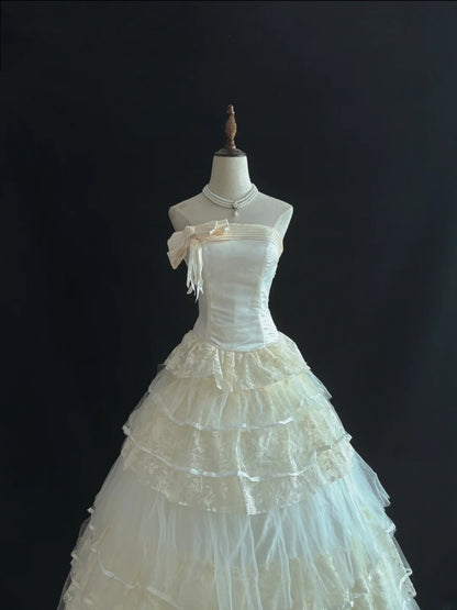 Luxury Ball Gown Strapless Poofy Long With Ruffled Tiered Lace Quince Dress inspo Quinceanera Dresses Sweet 15 16 Outfits RB7808