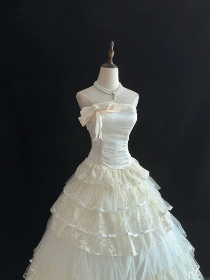 Luxury Ball Gown Strapless Poofy Long With Ruffled Tiered Lace Quince Dress inspo Quinceanera Dresses Sweet 15 16 Outfits RB7808