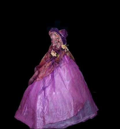 Purple Tulle Sweet 16 Dress Ball Gown Sleeveless Sweet Sixteen Dress RC0061