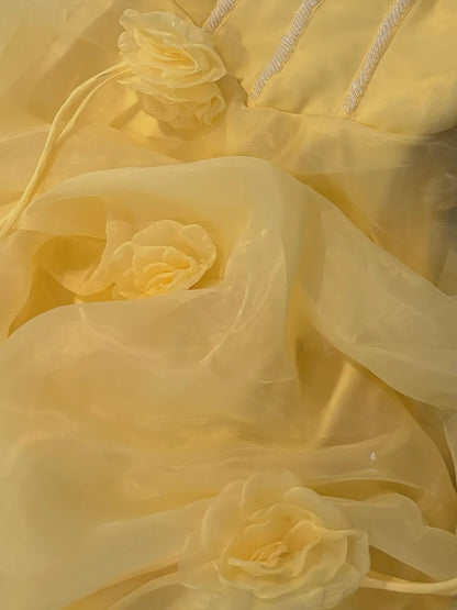 Luxury Ball Gown Off The Shoulder Yellow Poofy Long With Ruffled Tiered Lace Quince Dress inspo Quinceanera Dresses Sweet 15 16 Outfits RB7810