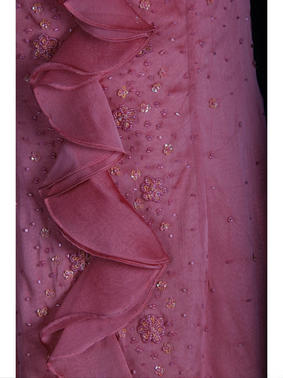 Robe de bal rétro années 60, bretelles spaghetti, mousseline rose ornée de perles, inspiration années 60, tenue de 22 ans, robe de soirée AS367