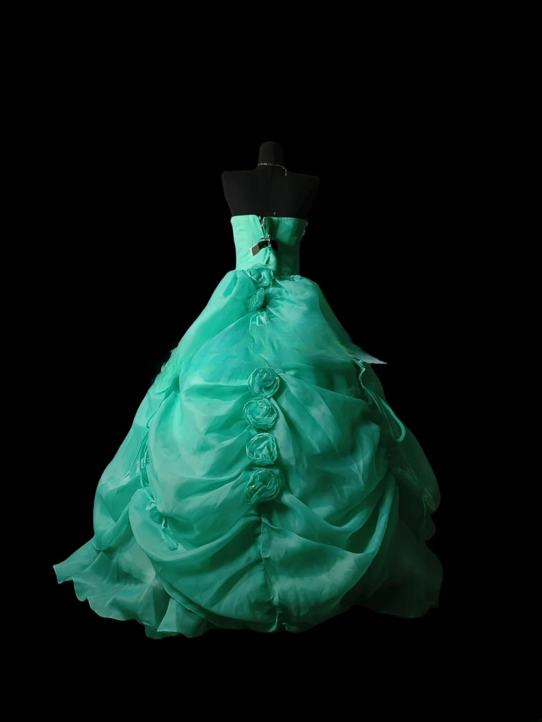 Sexy Ball Gown Sweetheart Green With Tiered Flowers Long Prom Dress Inspiration Party For Womens Formal Dresses RB8809