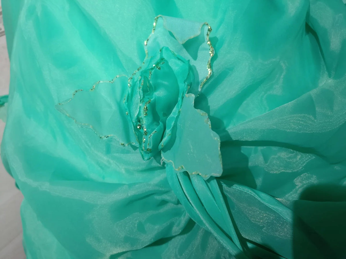 Sexy Ball Gown Sweetheart Green With Tiered Flowers Long Prom Dress Inspiration Party For Womens Formal Dresses RB8809