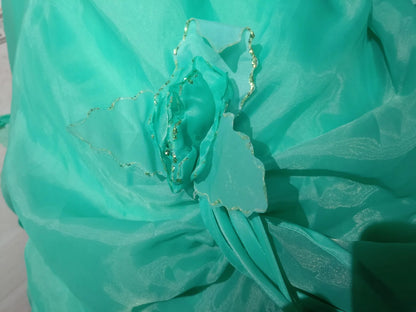 Sexy Ball Gown Sweetheart Green With Tiered Flowers Long Prom Dress Inspiration Party For Womens Formal Dresses RB8809