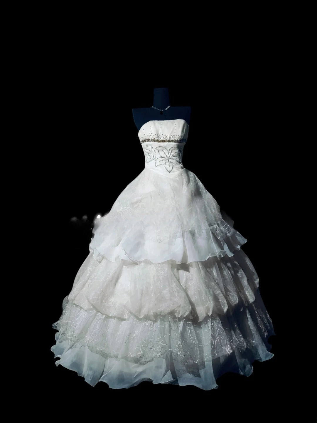 Sexy Ball Gown Strapless Ivory With Tiered Long Prom Dress Inspiration Party For Womens Formal Dresses RB8810
