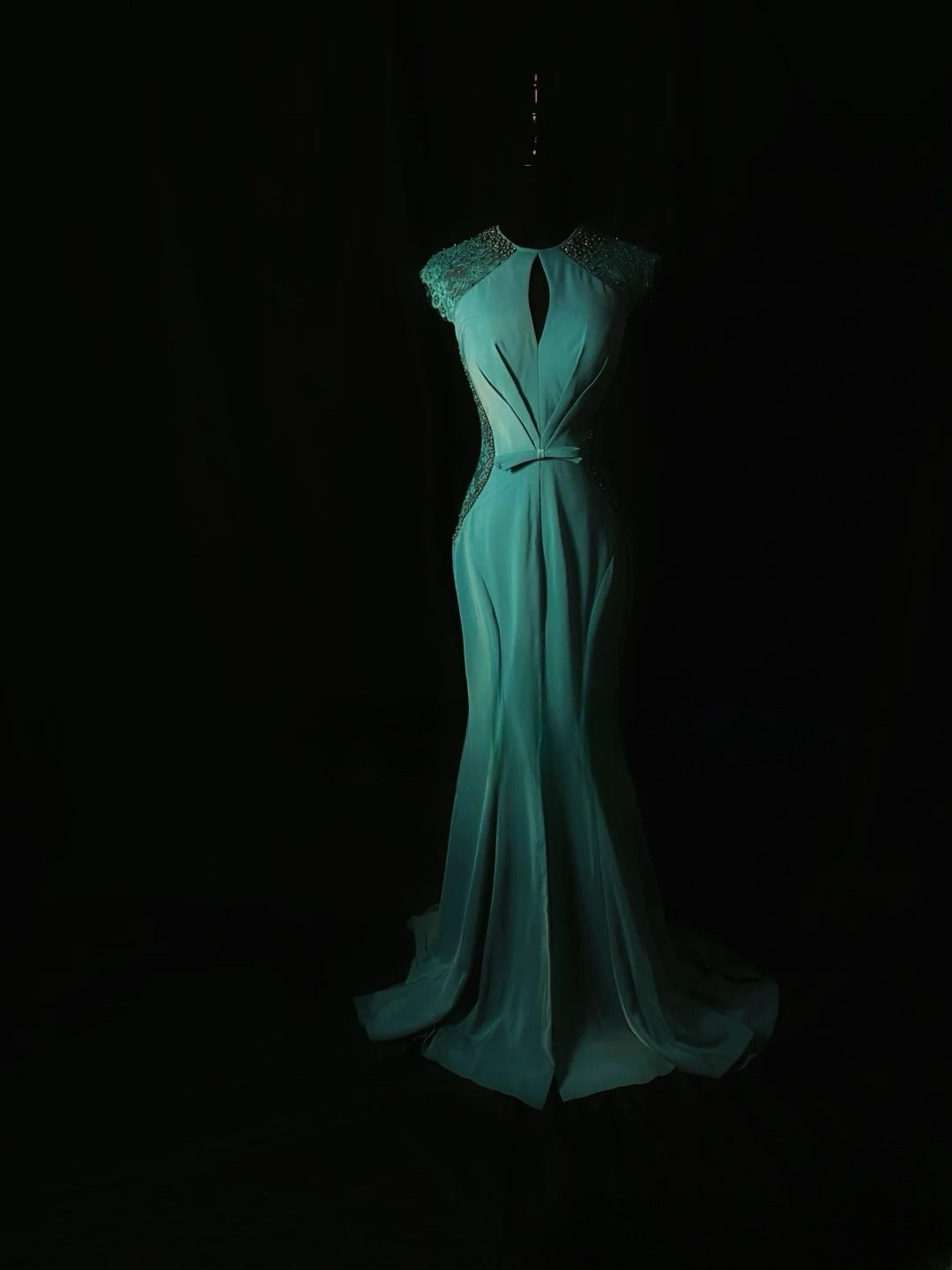 Vintage Prom Dresses Mermaid Scoop Neck Green With Pearls 1950s Retro Classy Long Party Formal Outfits RB6191