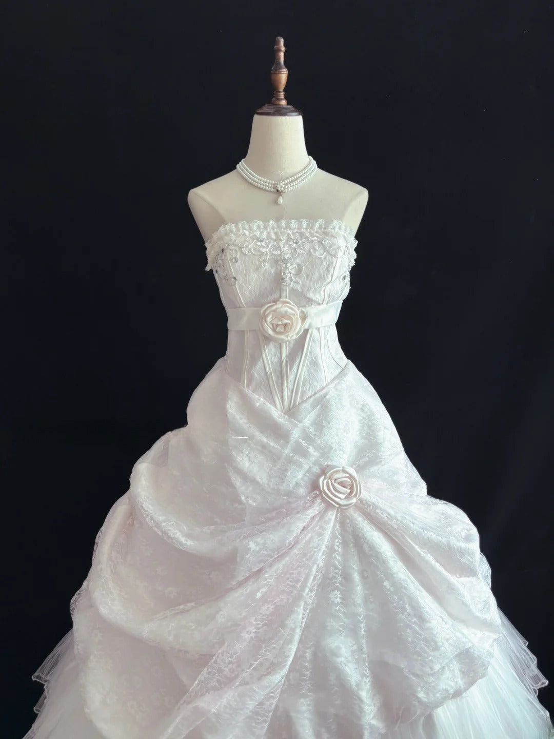 Beautiful Ball Gown Sweetheart Long With Ruffled 3D Flowers Lace Light Pink Quince Dress inspo Quinceanera Dresses Sweet 15 16 Outfits RB7825