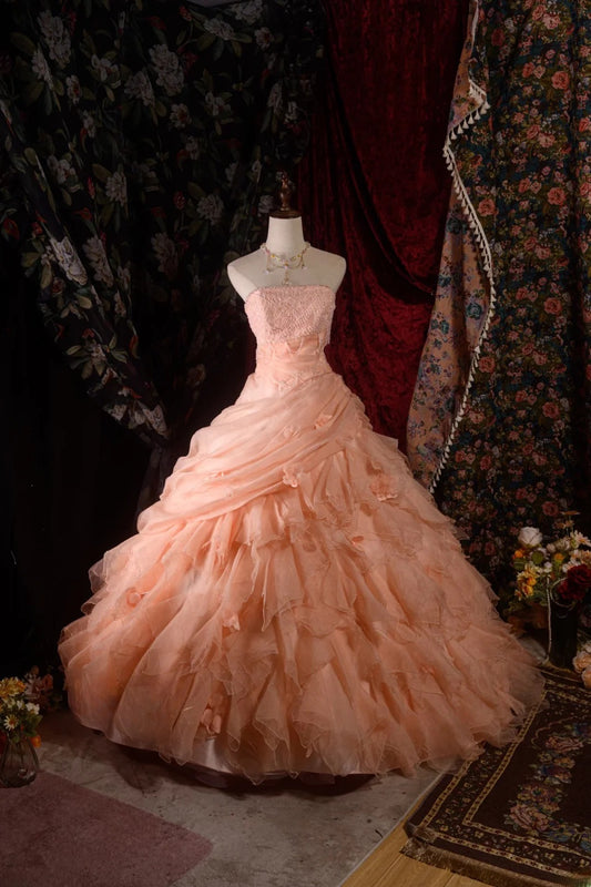 Elegant Ball Gown Strapless Blush Pink Quinceanera Dress Sweet 15 15 Anos Quinceañera Dresses For Pageant RB8584
