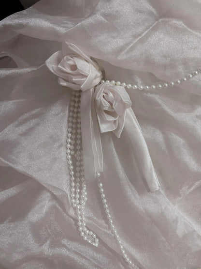 Beautiful Ball Gown Strapless Light Pearl Pink Long With Ruffled Flowers Quince Dress inspo Quinceanera Dresses Sweet 15 16 Outfits RB7830
