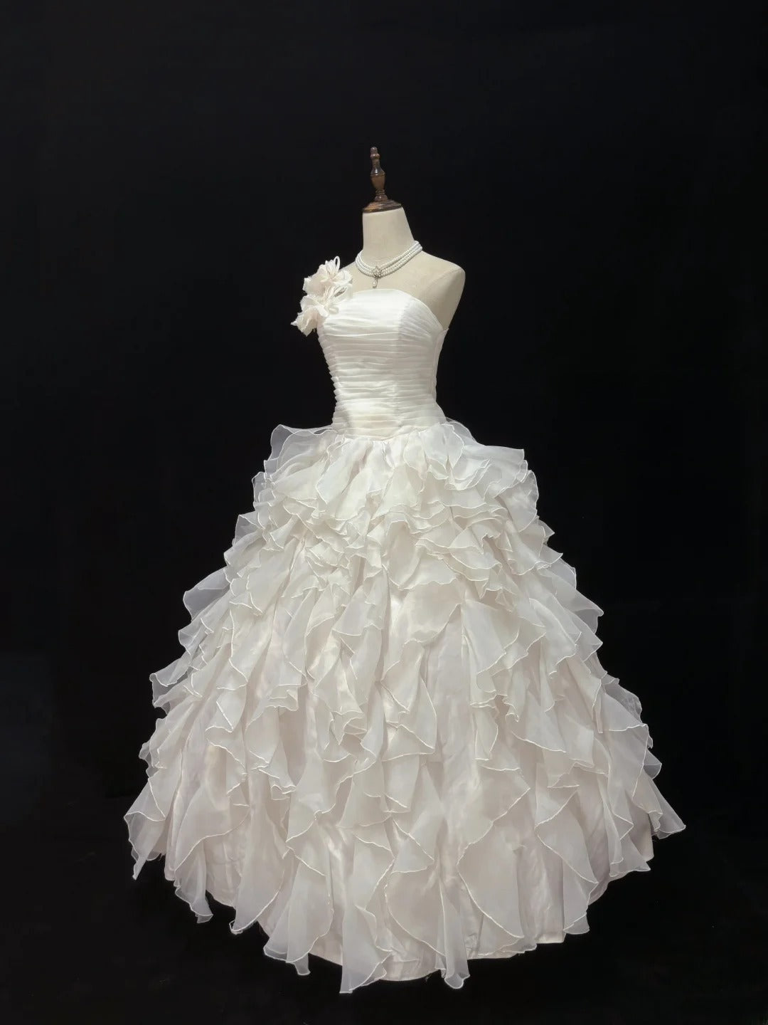 Princess Ball Gown One Shoulder Chiffon Long With Ruffled Layers Quince Dress inspo Quinceanera Dresses Sweet 15 16 Outfits RB7831