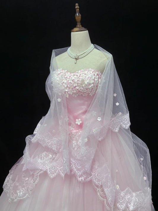 Fairytale Ball Gown Sweethart Tulle Long With Ruffled Quince Dress inspo Quinceanera Dresses Sweet 15 16 Outfits RB7832