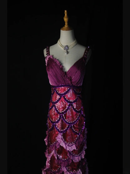 Vintage A-Linien-Abendkleid im 80er-Jahre-Stil mit herzförmigem Ausschnitt, Spitze und Perlenbesatz in Traubenform – Inspiration für Geburtstagsoutfits und festliche Abendkleider AS378