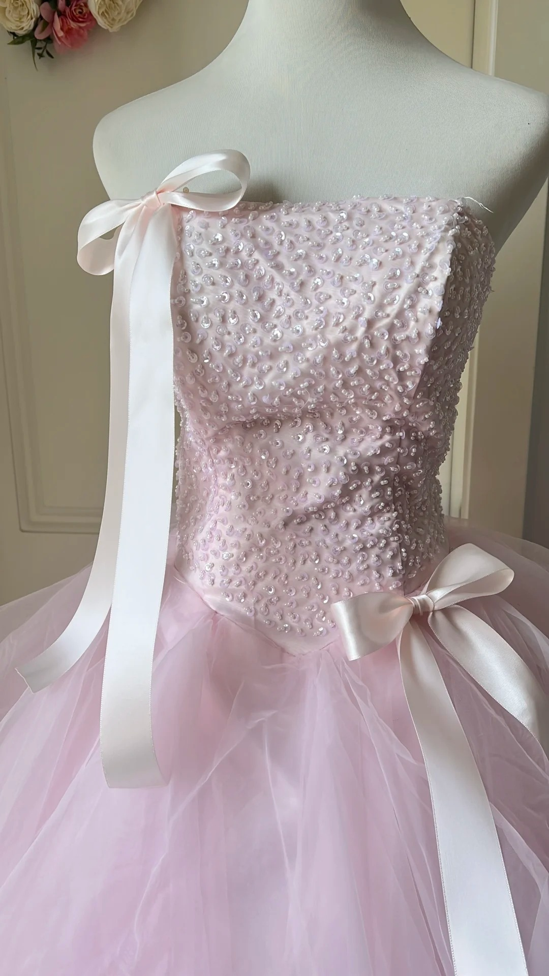 Cute Sweet 16 Dress Long Strapless Pink With Tiered Layers Ball Gown Sweet Sixteen Birthday Dresses RC0703