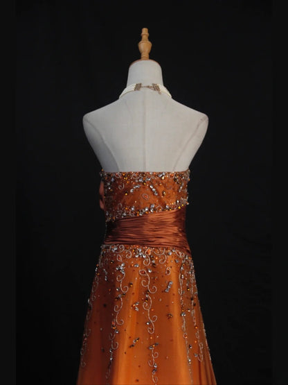Robe de bal longue rétro années 50, coupe trapèze, bustier cœur, en tulle orné de perles - Inspiration pour une tenue de 21e anniversaire - Robe de soirée AS384