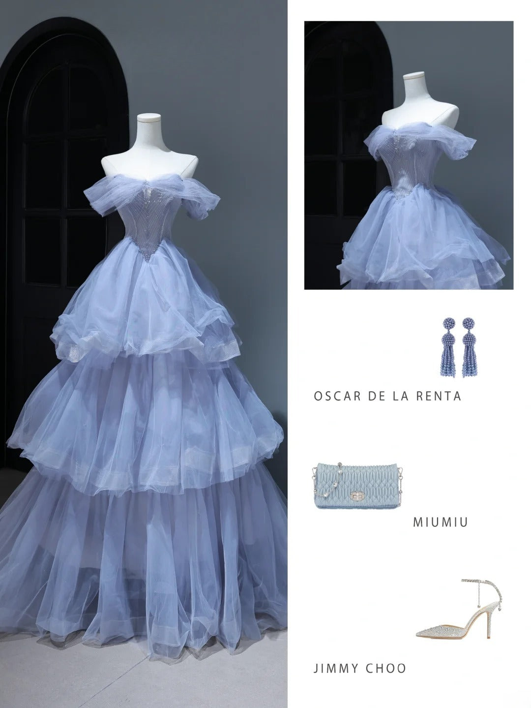 Robe de bal élégante et sobre, style bohème chic, épaules dénudées, tulle lilas, manches perlées, robe de soirée longue AS384