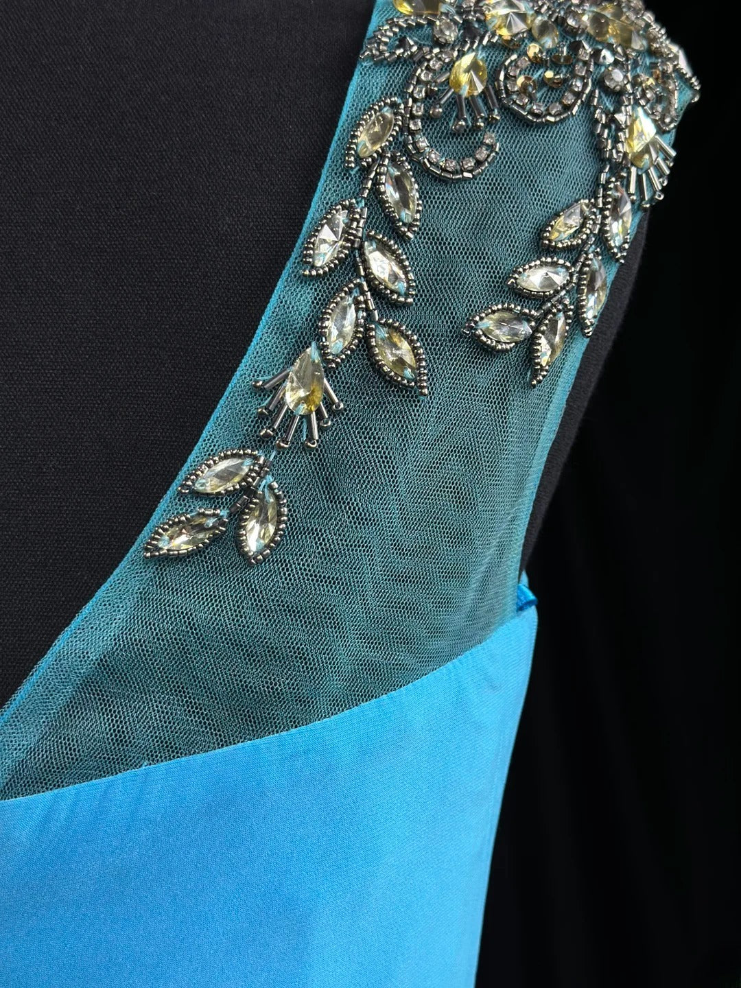 Modest Prom Dresses Mermaid Scoop Blue Chiffon 1950s Retro Classy Party Formal Outfits RB6205