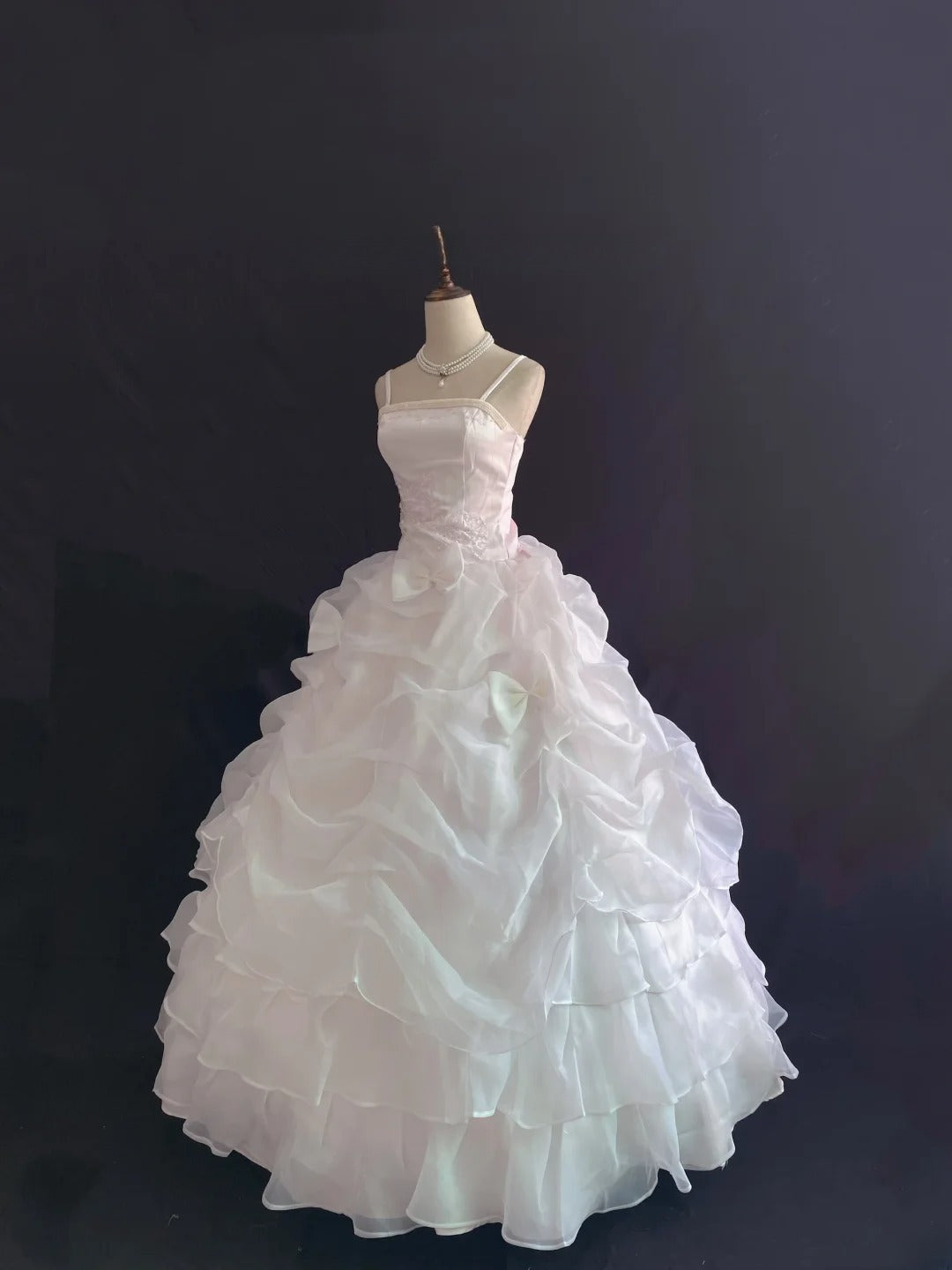 Fairytale Ball Gown Spaghetti Straps Light Pink Long With Ruffled Quince Dress inspo Quinceanera Dresses Sweet 15 16 Outfits RB7840