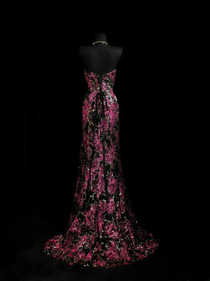 Modest Prom Dresses Mermaid Sweetheart Pink Sequined 1950s Retro Classy Party Formal Outfits RB6206