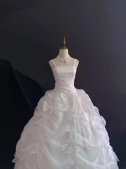 Fairytale Ball Gown Spaghetti Straps Light Pink Long With Ruffled Quince Dress inspo Quinceanera Dresses Sweet 15 16 Outfits RB7840