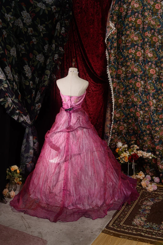 Beautiful Ball Gown Halter Fuchsia Sweet 15 Quinceanera Dresses Formal Birthday Party Gown RB8588