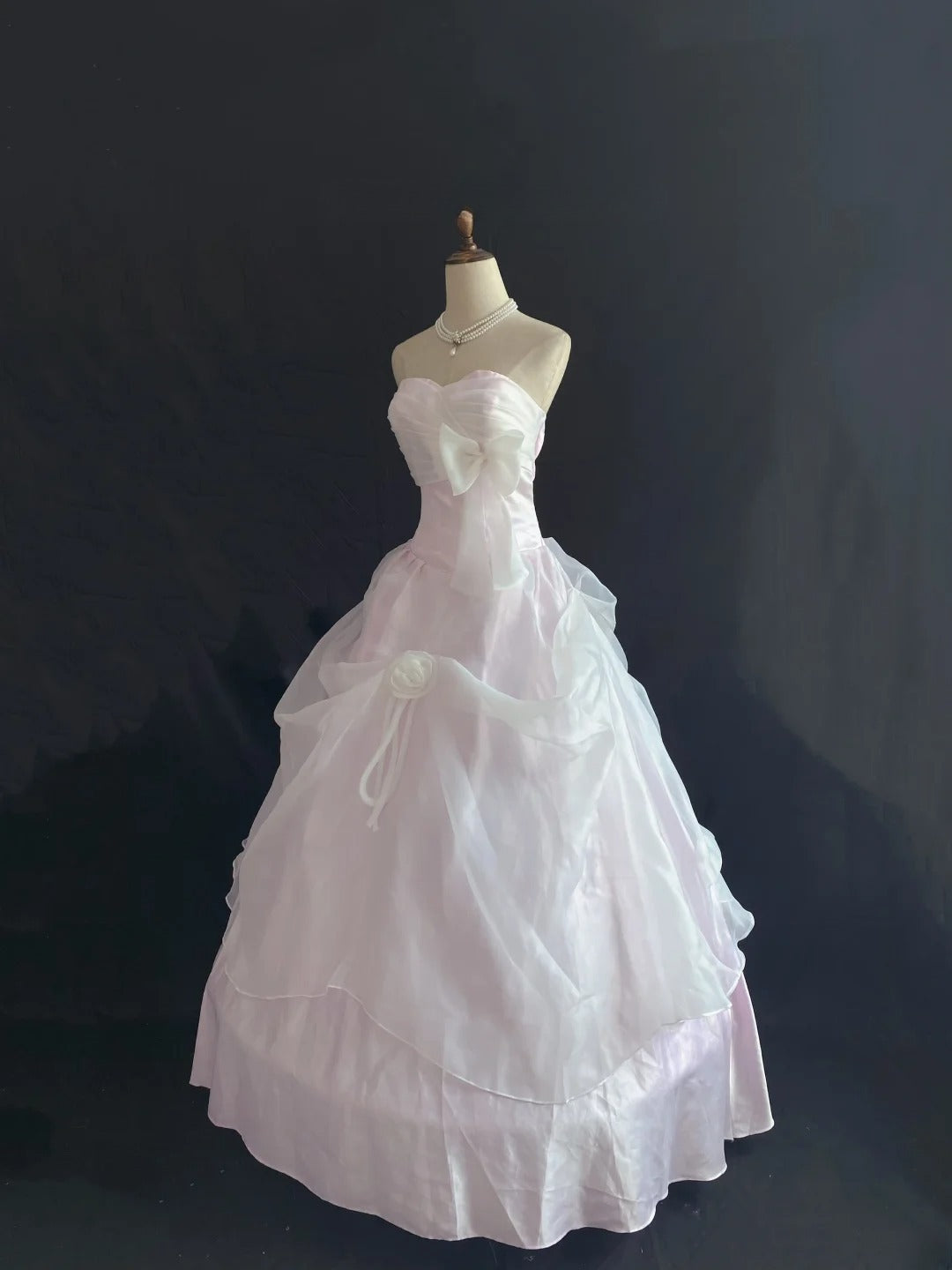 Fairytale Ball Gown Sweetheart Light Pink Long With Flowers Ruffled Quince Dress inspo Quinceanera Dresses Sweet 15 16 Outfits RB7843