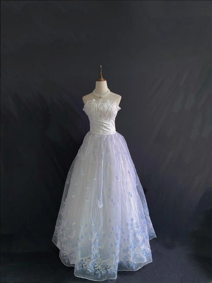 Cute Ball Gown Strapless Lilac Long With Lace Pearls Quince Dress inspo Quinceanera Dresses Sweet 15 16 Outfits RB7844