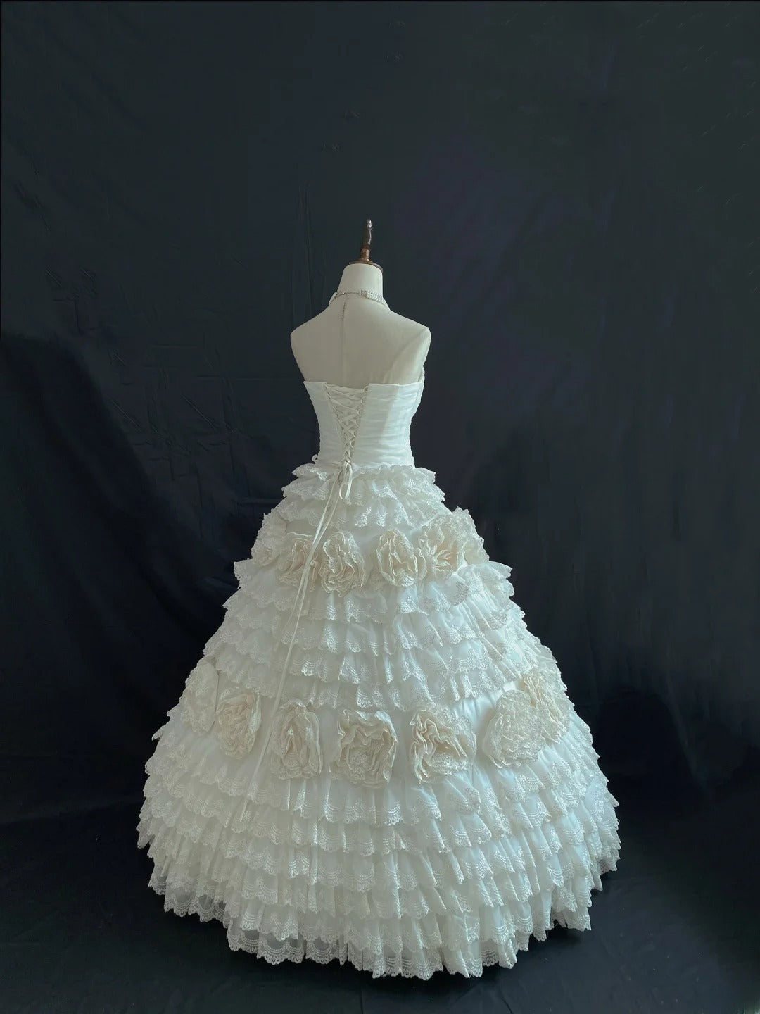 Princess Vibes Ball Gown Sweetheart Ivory Long With Lace Tiered Quince Dress inspo Quinceanera Dresses Sweet 15 16 Outfits RB7845