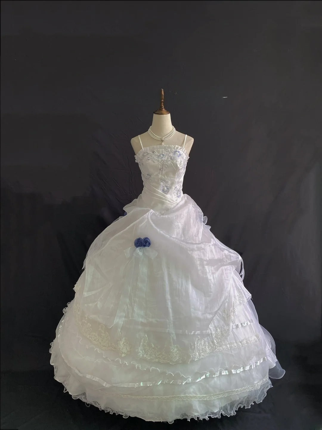 Princess Vibes Ball Gown Spaghetti Straps Ivory Long With Lace Tiered Quince Dress inspo Quinceanera Dresses Sweet 15 16 Outfits RB7846