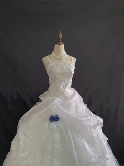 Princess Vibes Ball Gown Spaghetti Straps Ivory Long With Lace Tiered Quince Dress inspo Quinceanera Dresses Sweet 15 16 Outfits RB7846