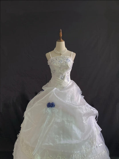 Princess Vibes Ball Gown Spaghetti Straps Ivory Long With Lace Tiered Quince Dress inspo Quinceanera Dresses Sweet 15 16 Outfits RB7846
