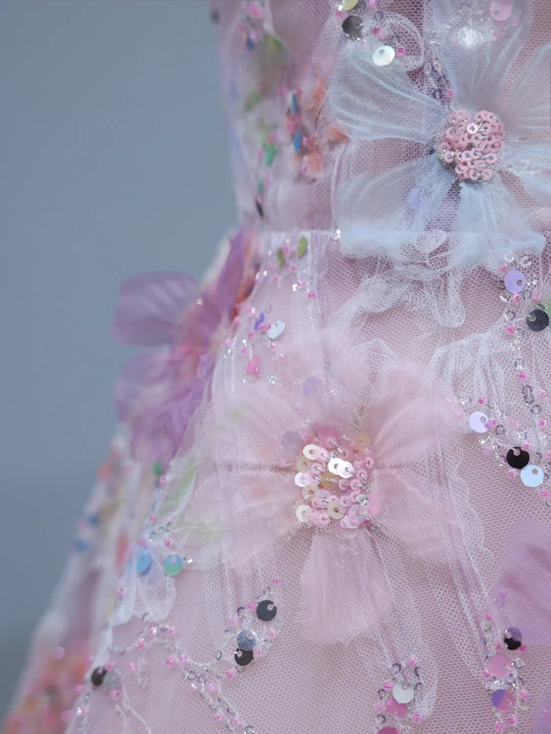 Niedliches Ballkleid im ästhetischen A-Linien-Stil mit Spaghettiträgern, rosa Blumenmuster, inspirierendem Stil, figurbetontem Korsett, langem Partykleid AS393