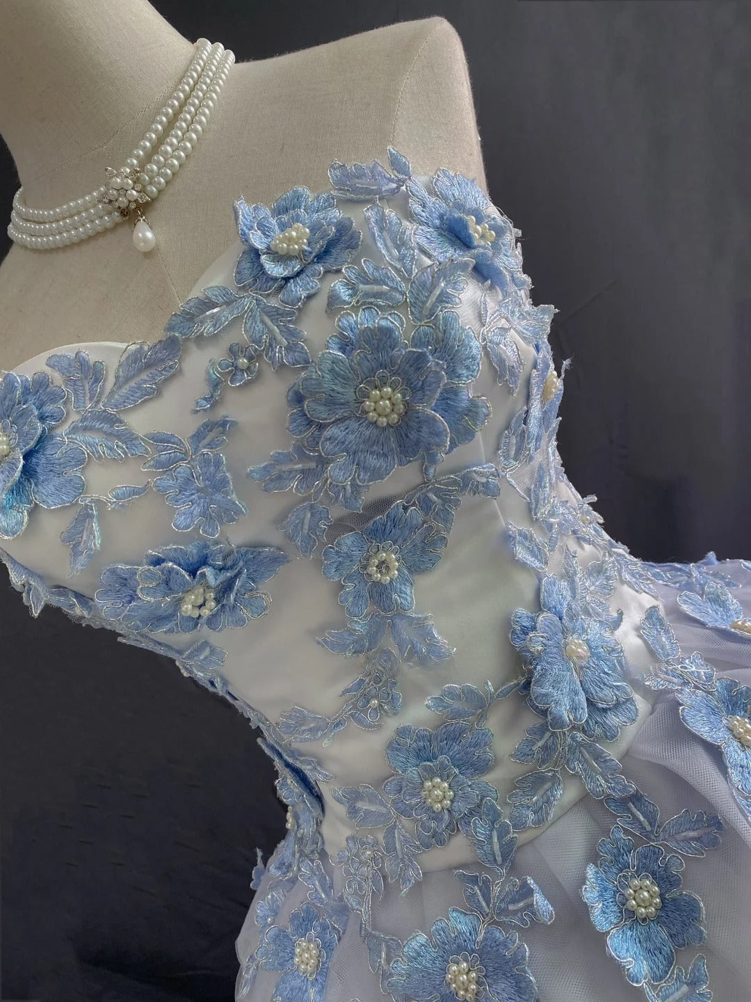 Princess Vibes Ball Gown Sweetheart Light Sky Blue Chiffon Long With Lace Quince Dress inspo Quinceanera Dresses Sweet 15 16 Outfits RB7848