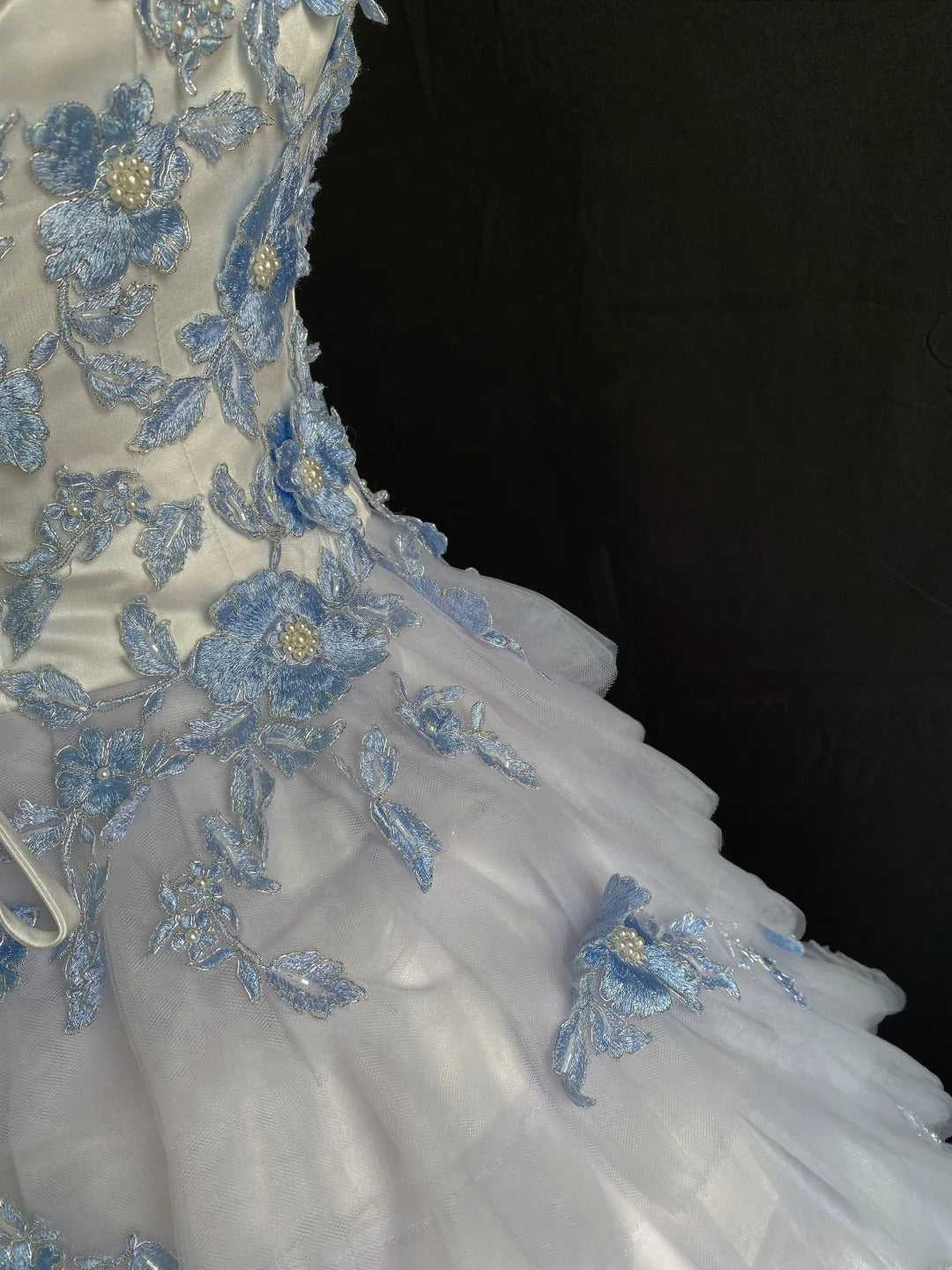 Princess Vibes Ball Gown Sweetheart Light Sky Blue Chiffon Long With Lace Quince Dress inspo Quinceanera Dresses Sweet 15 16 Outfits RB7848