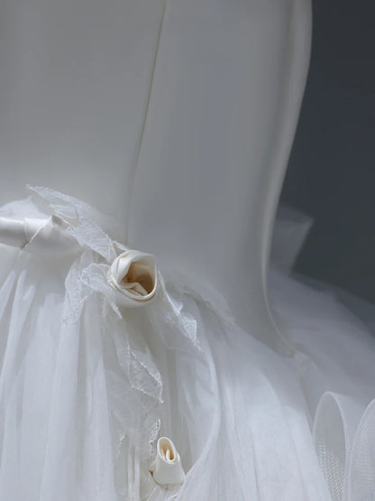 Elegante, stilvolle, lange Brautkleider im Boho-Stil: Meerjungfrauen-Kleider, trägerlos, im Bohemian-Stil mit taillierter, plissierter Passform AS396