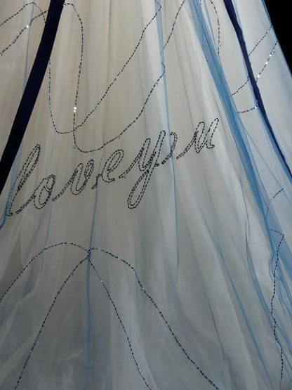 Modest Prom Dresses Ball Gown V Neck Light Blue Tulle 1950s Retro Classy Party Formal Outfits RB6217