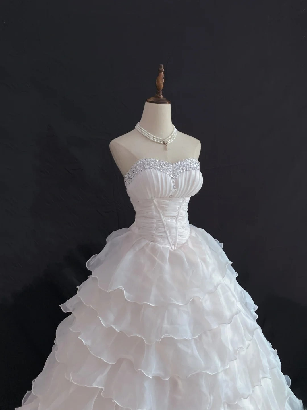 Princess Vibes Ball Gown Sweetheart White Long With Tiered Beading Quince Dress inspo Quinceanera Dresses Sweet 15 16 Outfits RB7853