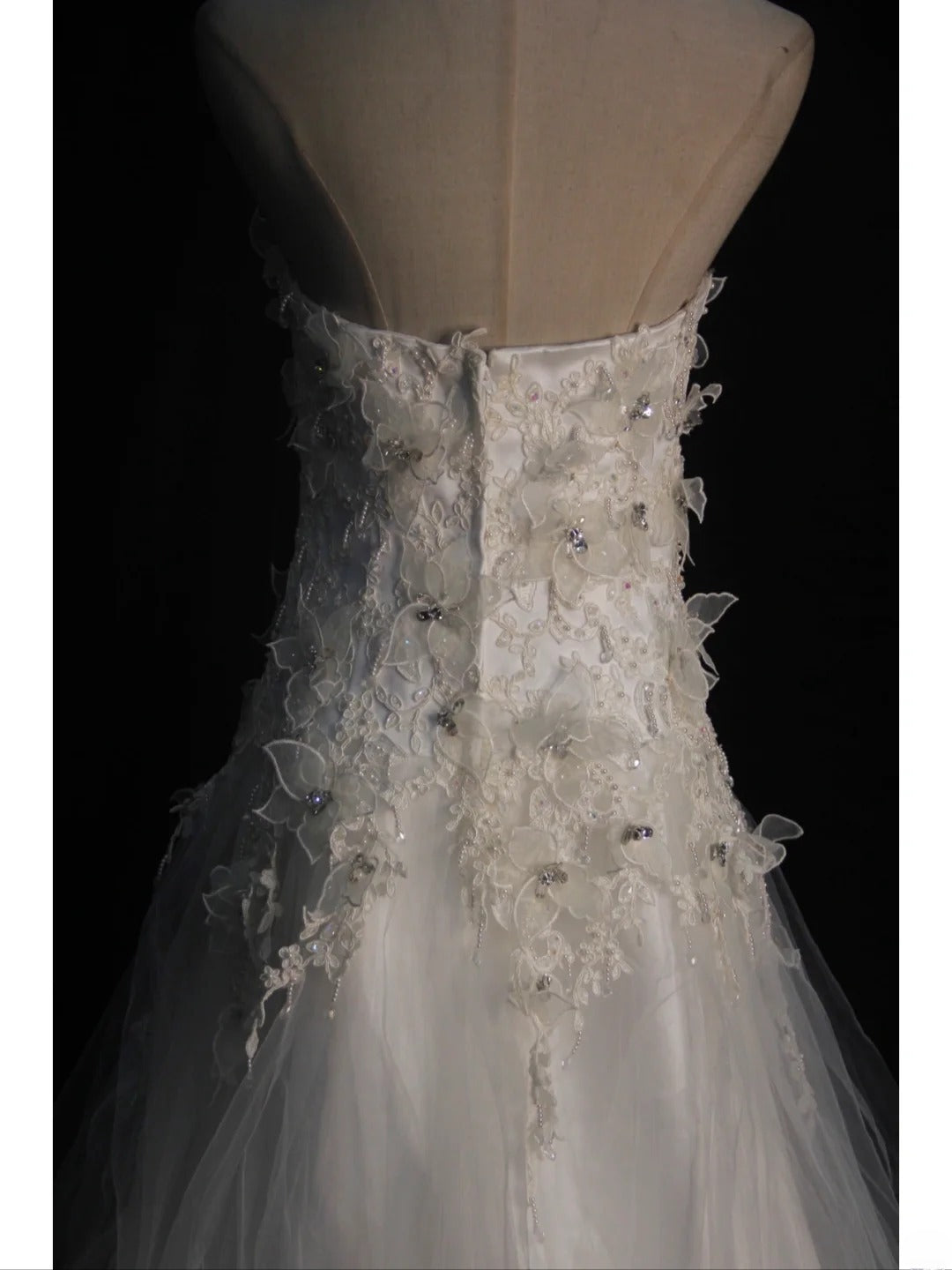 Robe de bal élégante pour femme, bustier, style vintage, en tulle et dentelle, avec traîne, modèle AS401