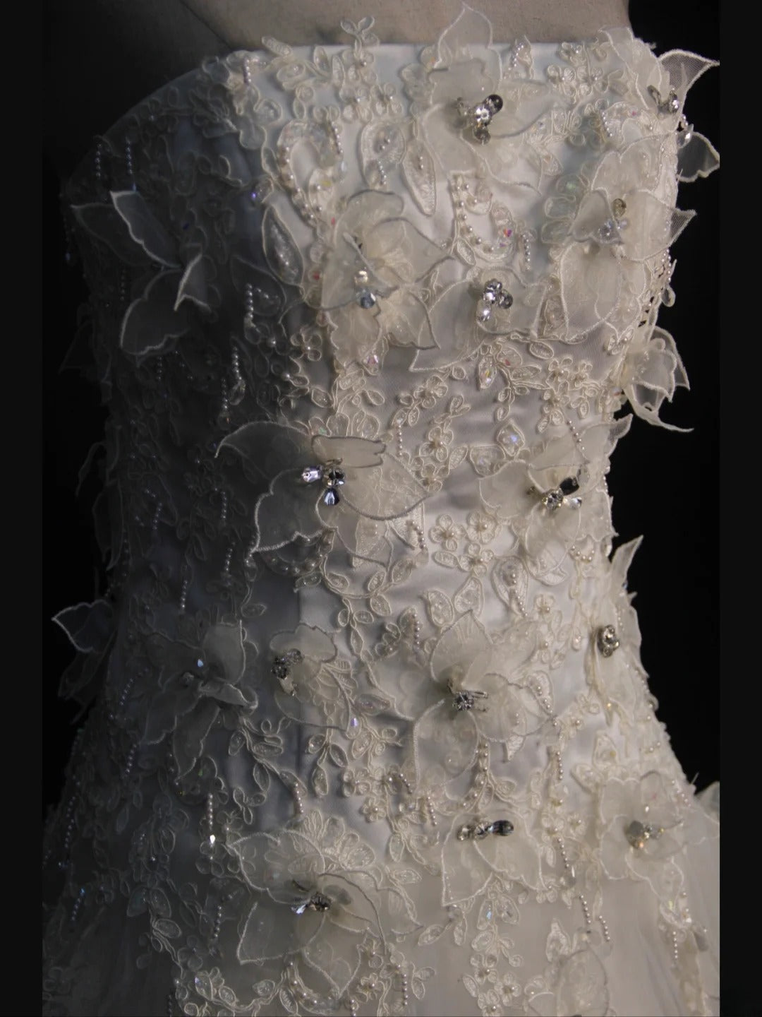 Robe de bal élégante pour femme, bustier, style vintage, en tulle et dentelle, avec traîne, modèle AS401