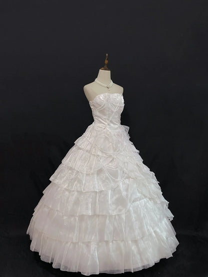 Princess Vibes Ball Gown Strrapless Light Pink Long With Tiered Layers Quince Dress inspo Quinceanera Dresses Sweet 15 16 Outfits RB7855