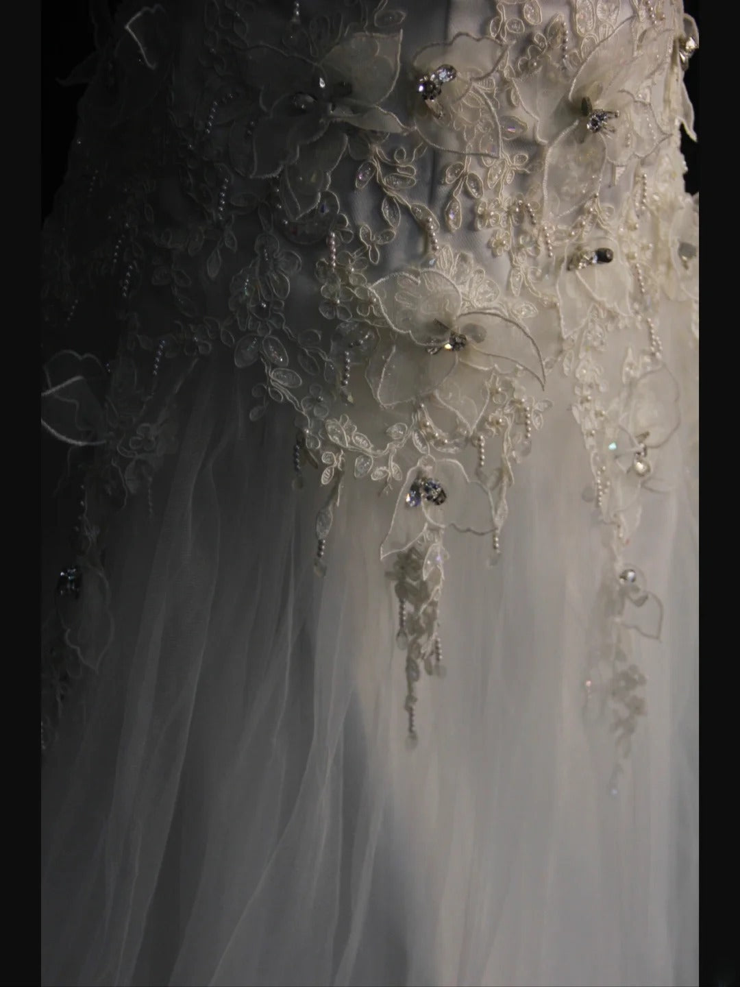 Robe de bal élégante pour femme, bustier, style vintage, en tulle et dentelle, avec traîne, modèle AS401