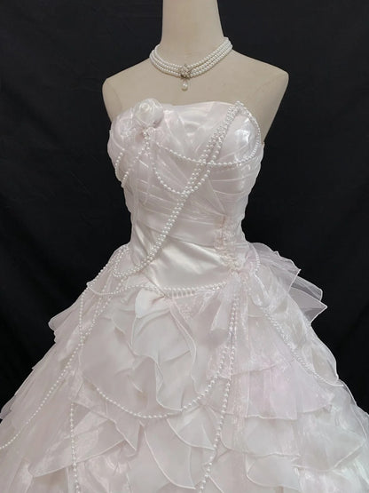 Princess Vibes Ball Gown Strrapless Light Pink Long With Tiered Layers Quince Dress inspo Quinceanera Dresses Sweet 15 16 Outfits RB7855